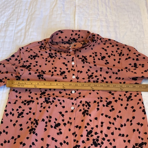 Dokotoo Casual V Neck Alicia Floral Print Long Sleeve Chiffon Button Down Size L - Picture 10 of 12